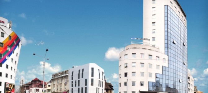 Cladire de birouri, Bucuresti, placare ventilata cu tabla plana faltuita